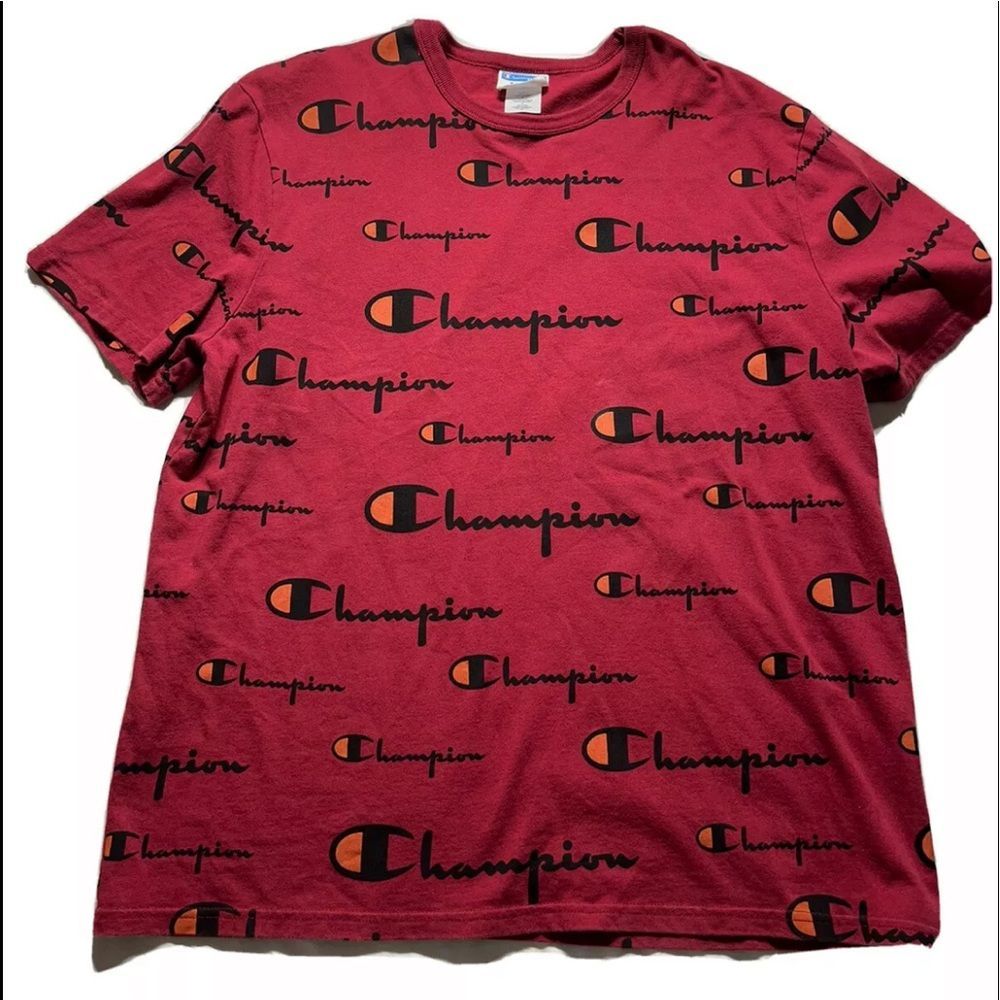 Champion Men’s Red Logo Short Sleeve Shirt Size X-Large